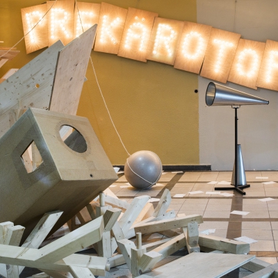 Ausstellungsansicht PREKÄROTOPIA, A.K.T; Pforzheim, 2020, Foto©Leonie-Felle