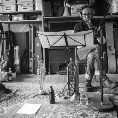 Trompete / Horn: Alois Schmelz, Making of Prekärotopia SOUND,  2019 © Engl, Felle, Kaßner