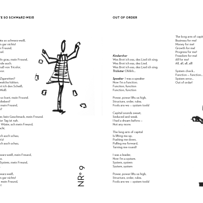 Ich fühl mich heute so schwarz-weiß ( Poupée) & Out of Order (Speaker)